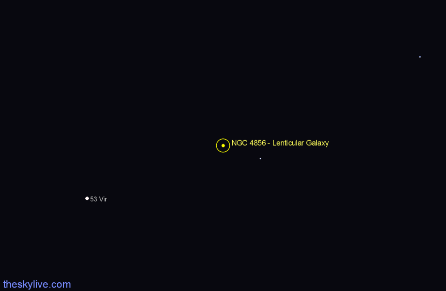 Finder chart NGC 4856 - Lenticular Galaxy in Virgo star