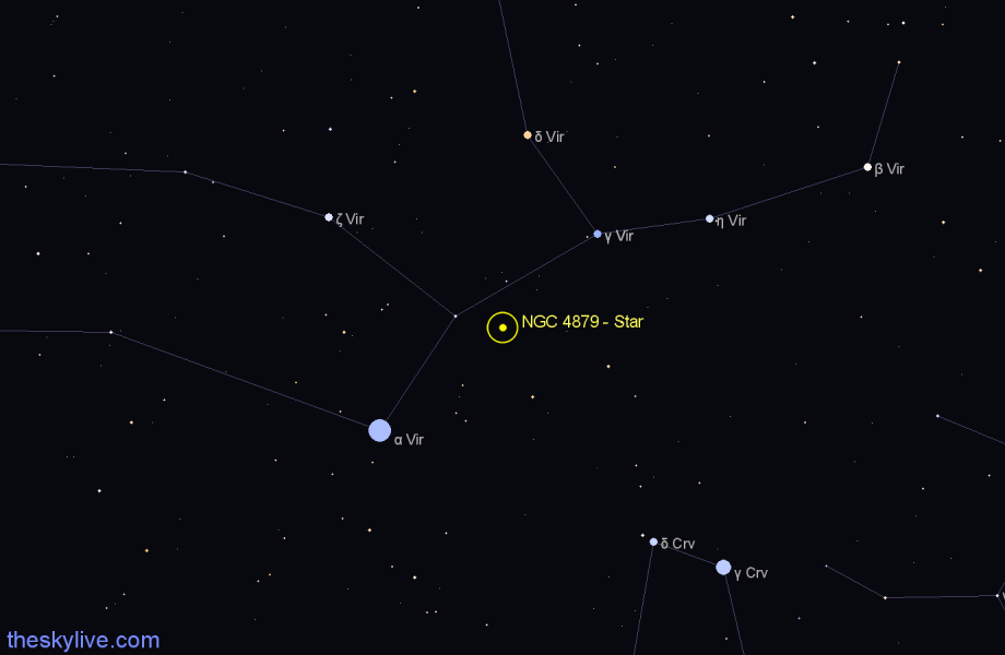 Finder chart NGC 4879 - Star in Virgo star