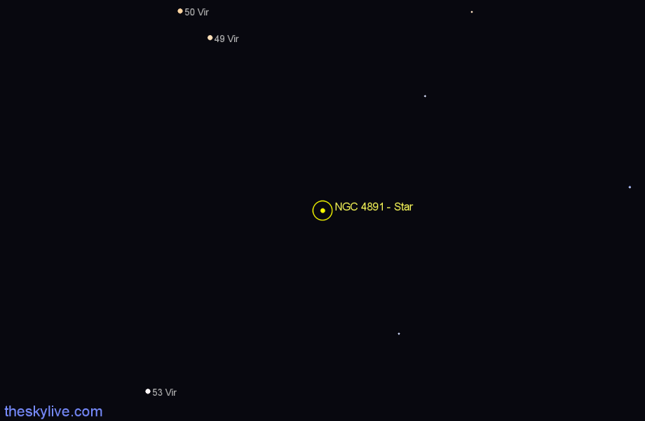 Finder chart NGC 4891 - Star in Virgo star
