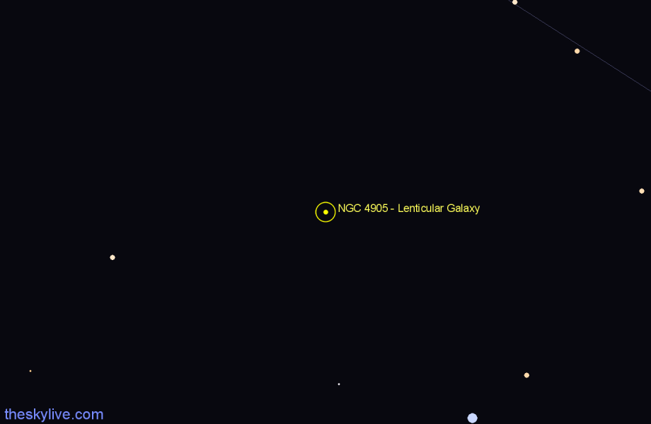 Finder chart NGC 4905 - Lenticular Galaxy in Centaurus star