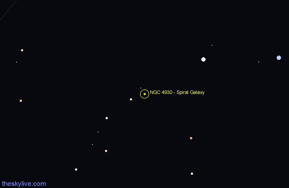 Finder chart NGC 4930 - Spiral Galaxy in Centaurus star