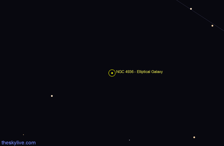 Finder chart NGC 4936 - Elliptical Galaxy in Centaurus star