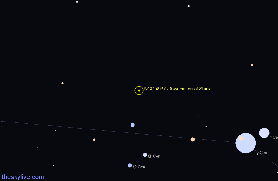 Finder chart NGC 4937 - Association of Stars in Centaurus star