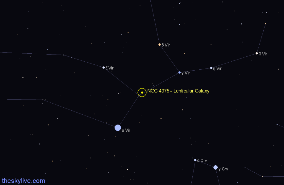 Finder chart NGC 4975 - Lenticular Galaxy in Virgo star