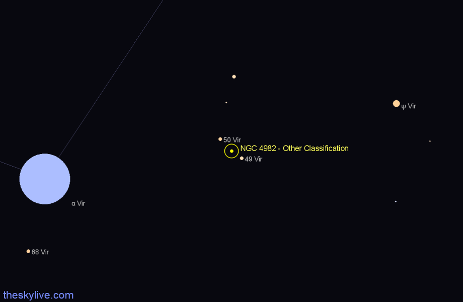 Finder chart NGC 4982 - Other Classification in Virgo star