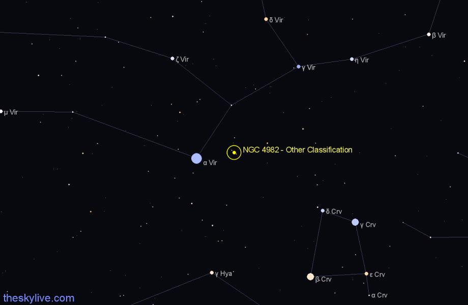 Finder chart NGC 4982 - Other Classification in Virgo star