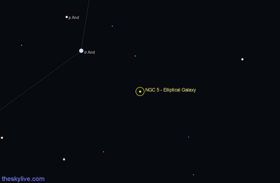 Finder chart NGC 5 - Elliptical Galaxy in Andromeda star