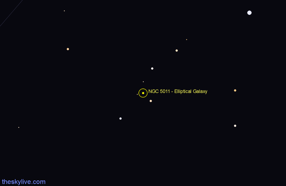 Finder chart NGC 5011 - Elliptical Galaxy in Centaurus star