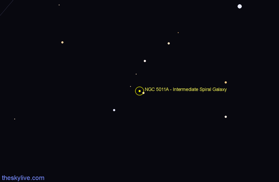 Finder chart NGC 5011A - Intermediate Spiral Galaxy in Centaurus star