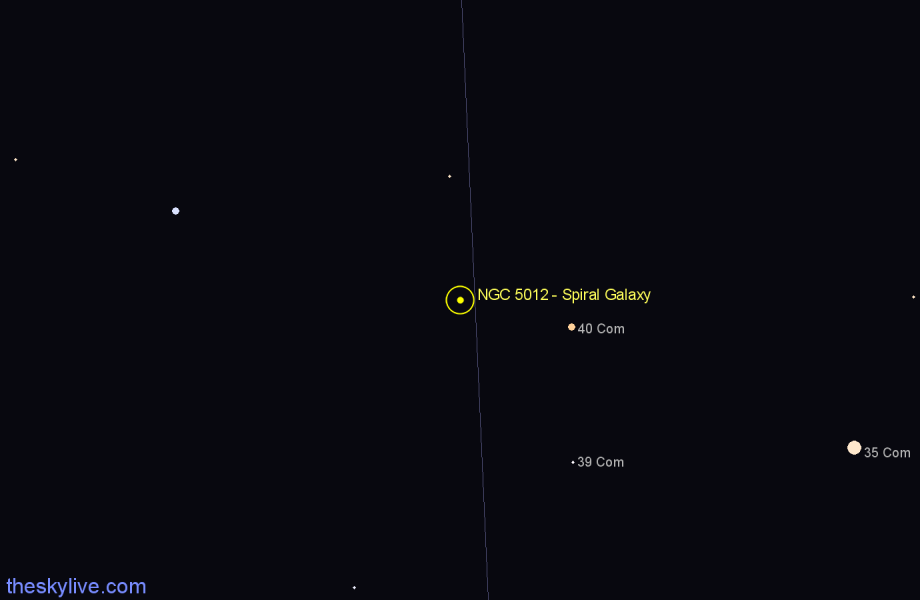 Finder chart NGC 5012 - Spiral Galaxy in Coma Berenices star