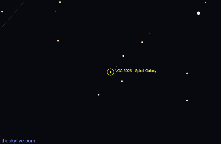 Finder chart NGC 5026 - Spiral Galaxy in Centaurus star