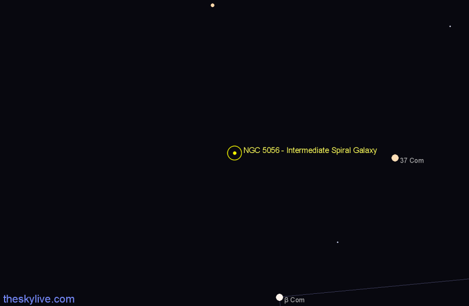 Finder chart NGC 5056 - Intermediate Spiral Galaxy in Coma Berenices star