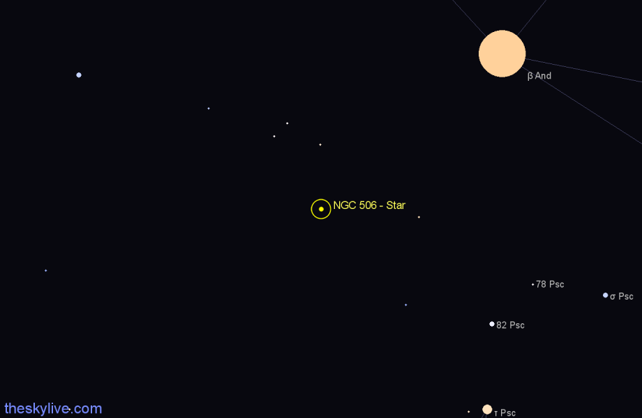 Finder chart NGC 506 - Star in Pisces star