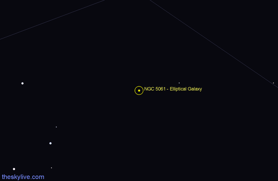 Finder chart NGC 5061 - Elliptical Galaxy in Hydra star