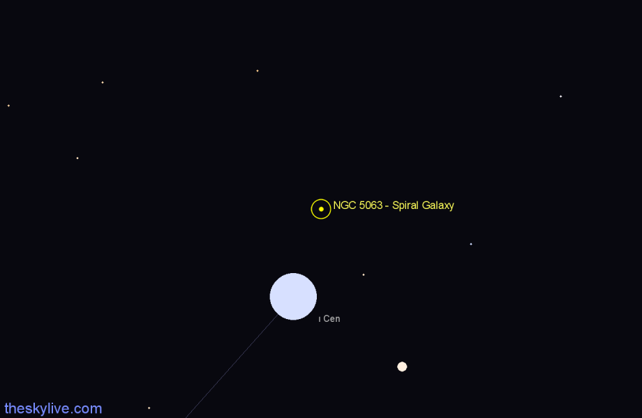 Finder chart NGC 5063 - Spiral Galaxy in Centaurus star