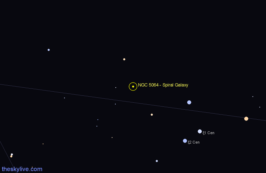 Finder chart NGC 5064 - Spiral Galaxy in Centaurus star