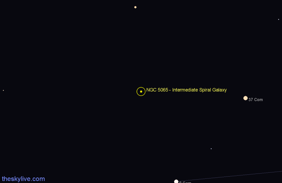 Finder chart NGC 5065 - Intermediate Spiral Galaxy in Coma Berenices star