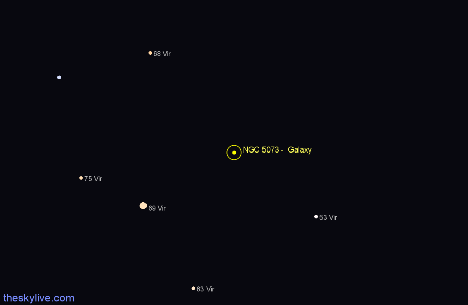 Finder chart NGC 5073 -  Galaxy in Virgo star