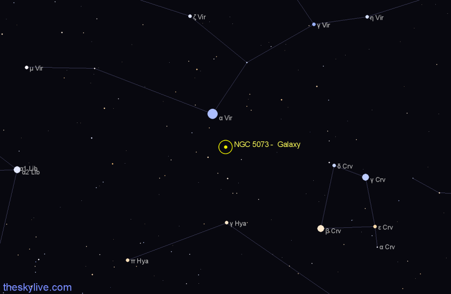 Finder chart NGC 5073 -  Galaxy in Virgo star