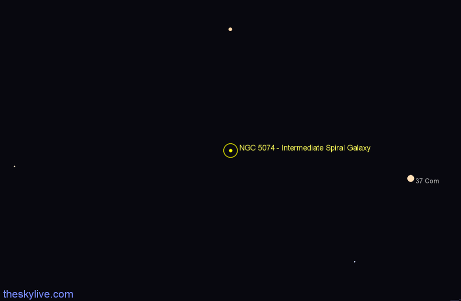 Finder chart NGC 5074 - Intermediate Spiral Galaxy in Canes Venatici star