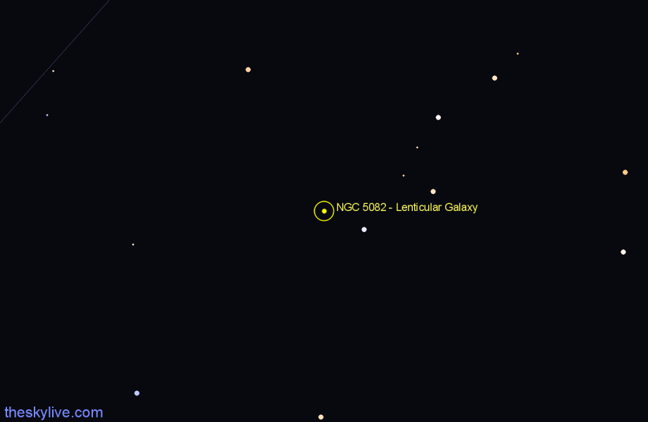 Finder chart NGC 5082 - Lenticular Galaxy in Centaurus star