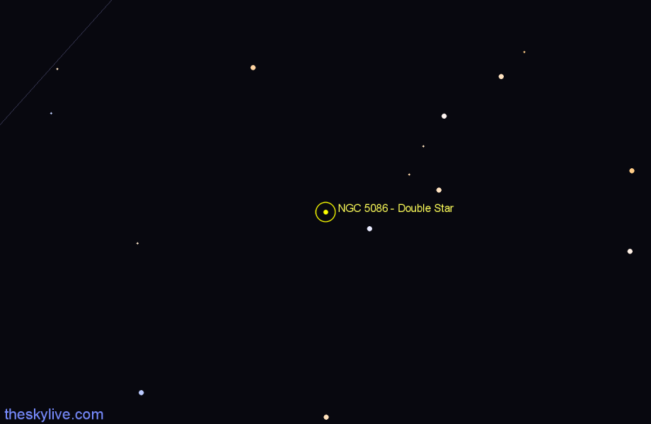 Finder chart NGC 5086 - Double Star in Centaurus star