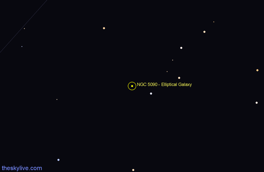 Finder chart NGC 5090 - Elliptical Galaxy in Centaurus star