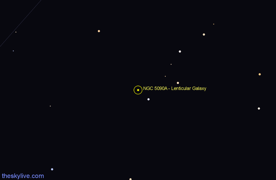 Finder chart NGC 5090A - Lenticular Galaxy in Centaurus star