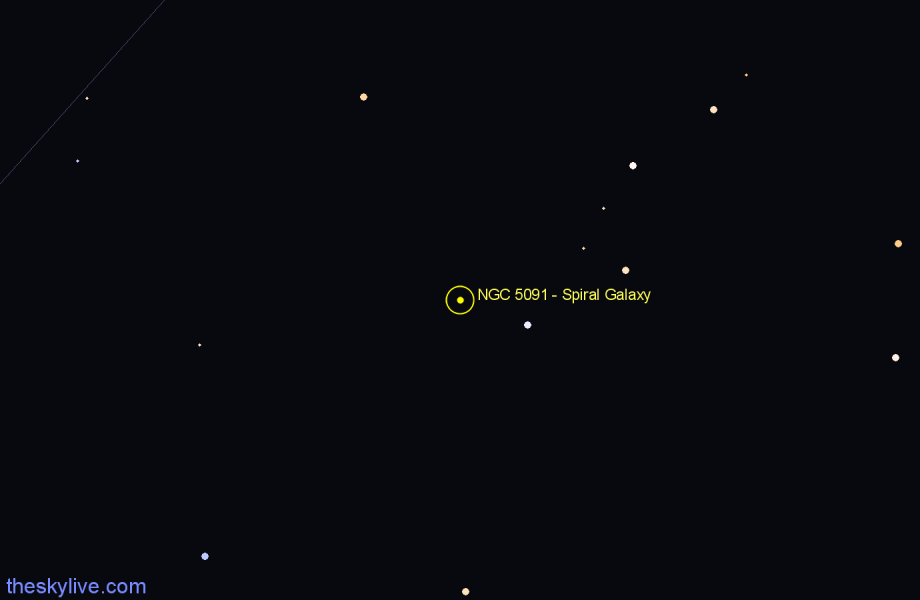 Finder chart NGC 5091 - Spiral Galaxy in Centaurus star