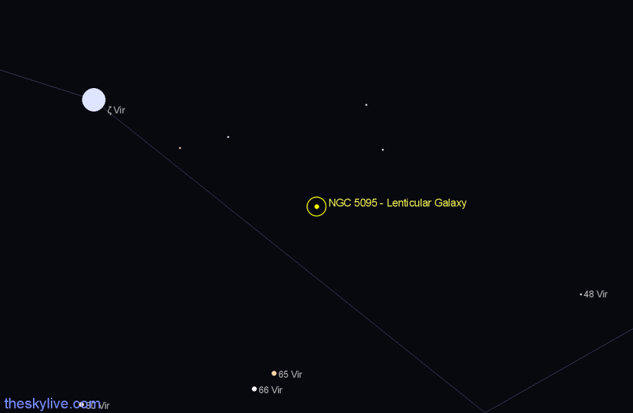 Finder chart NGC 5095 - Lenticular Galaxy in Virgo star