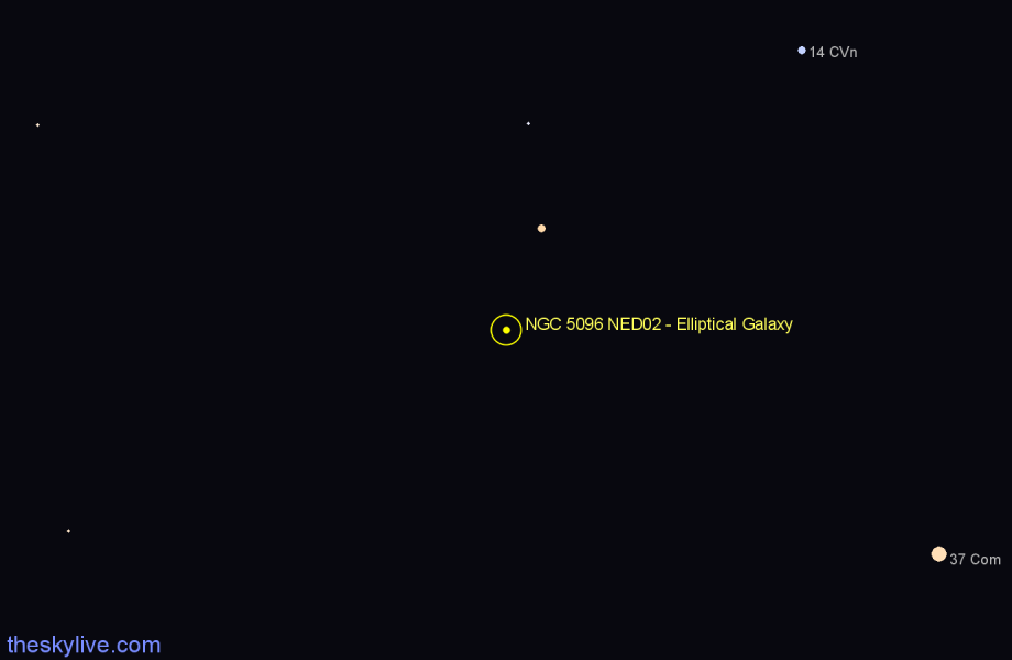 Finder chart NGC 5096 NED02 - Elliptical Galaxy in Canes Venatici star