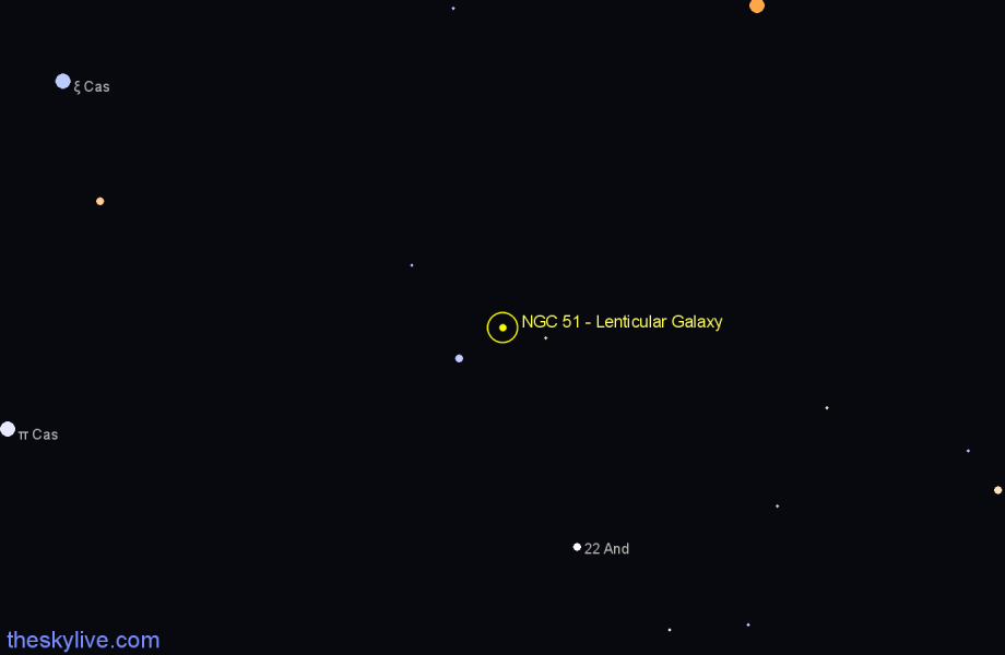 Finder chart NGC 51 - Lenticular Galaxy in Andromeda star