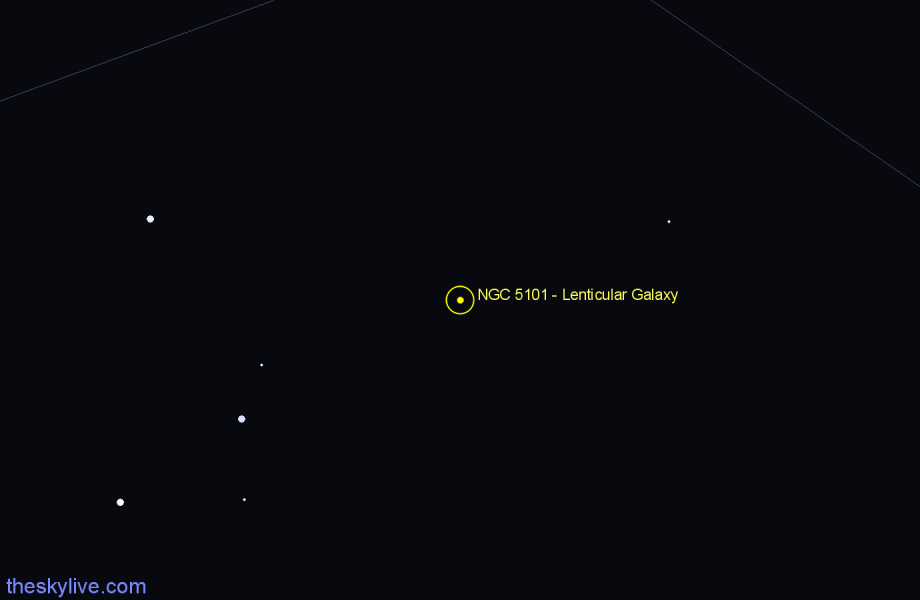 Finder chart NGC 5101 - Lenticular Galaxy in Hydra star