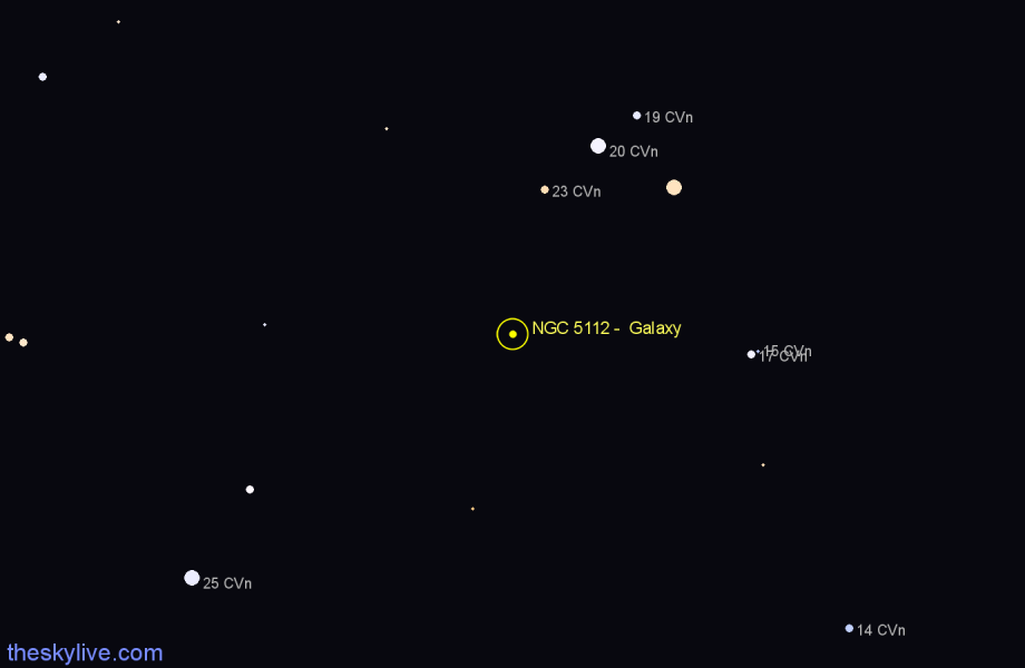Finder chart NGC 5112 - Galaxy in Canes Venatici star