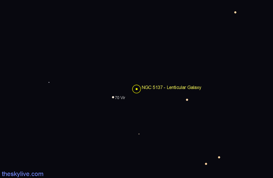 Finder chart NGC 5137 - Lenticular Galaxy in Virgo star