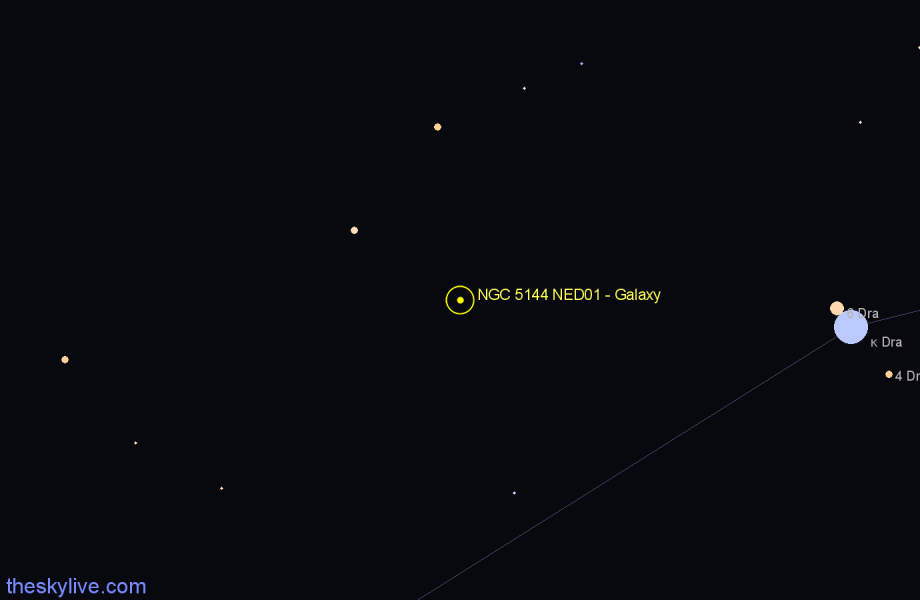 Finder chart NGC 5144 NED01 - Galaxy in Ursa Minor star