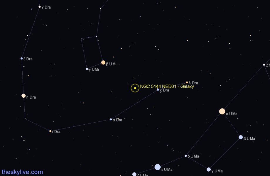 Finder chart NGC 5144 NED01 - Galaxy in Ursa Minor star