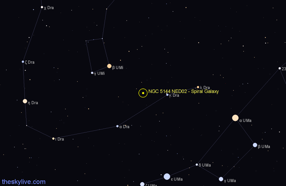 Finder chart NGC 5144 NED02 - Spiral Galaxy in Ursa Minor star