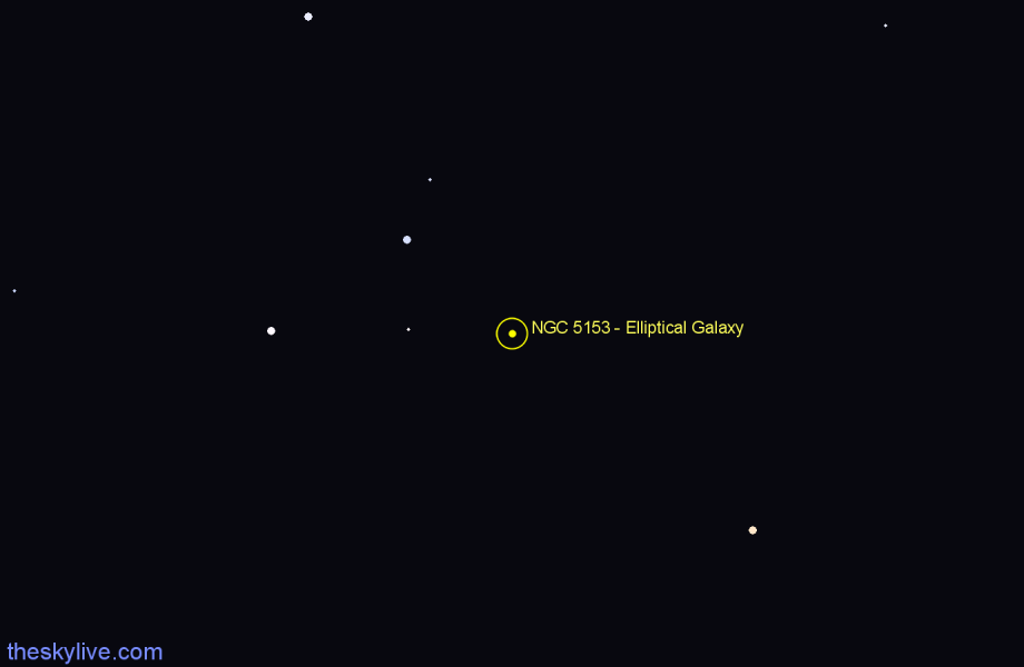 Finder chart NGC 5153 - Elliptical Galaxy in Hydra star