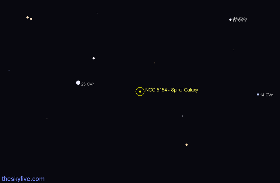 Finder chart NGC 5154 - Spiral Galaxy in Canes Venatici star