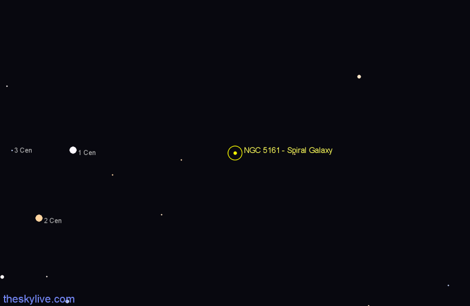 Finder chart NGC 5161 - Spiral Galaxy in Centaurus star