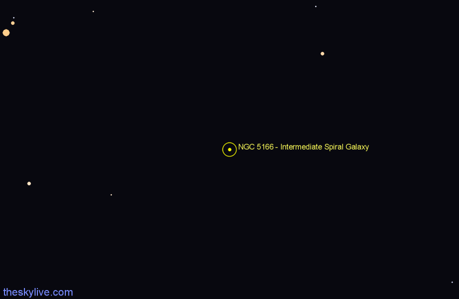 Finder chart NGC 5166 - Intermediate Spiral Galaxy in Canes Venatici star