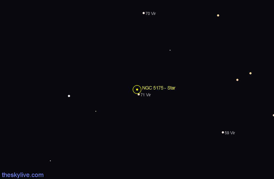 Finder chart NGC 5175 - Star in Virgo star