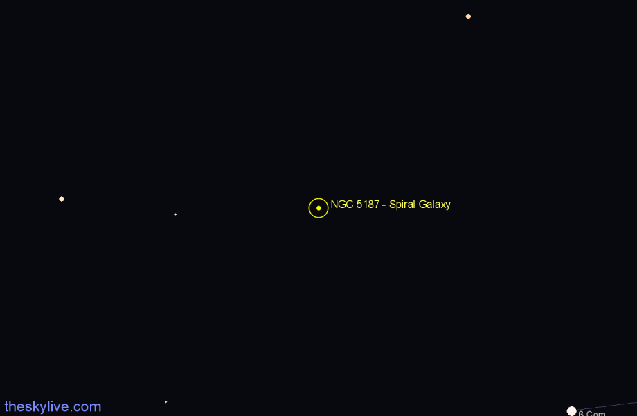 Finder chart NGC 5187 - Spiral Galaxy in Canes Venatici star