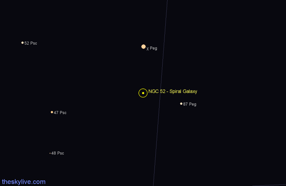 Finder chart NGC 52 - Spiral Galaxy in Pisces star