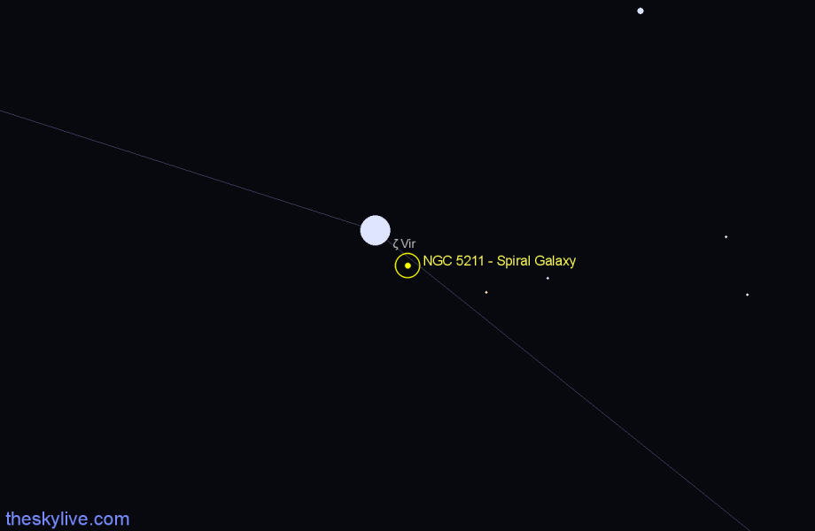 Finder chart NGC 5211 - Spiral Galaxy in Virgo star