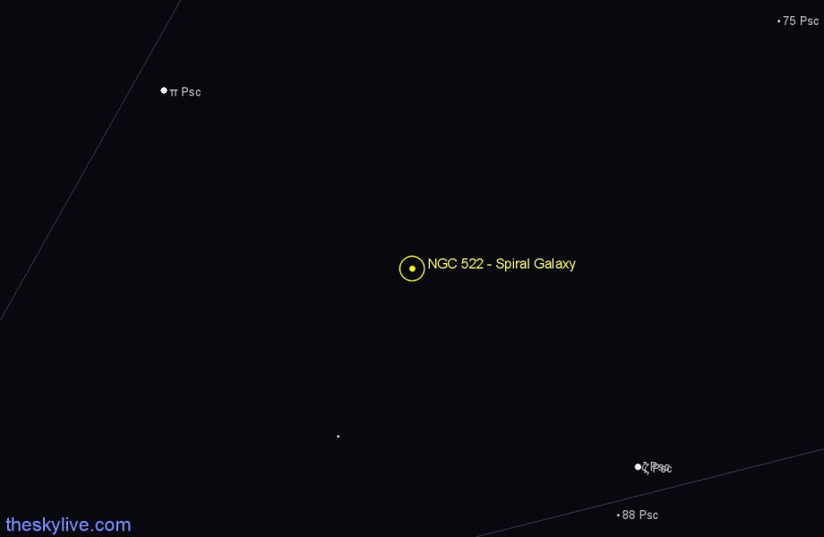 Finder chart NGC 522 - Spiral Galaxy in Pisces star
