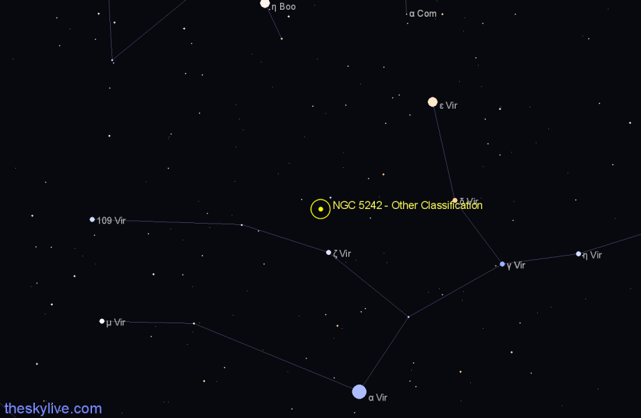 Finder chart NGC 5242 - Other Classification in Virgo star