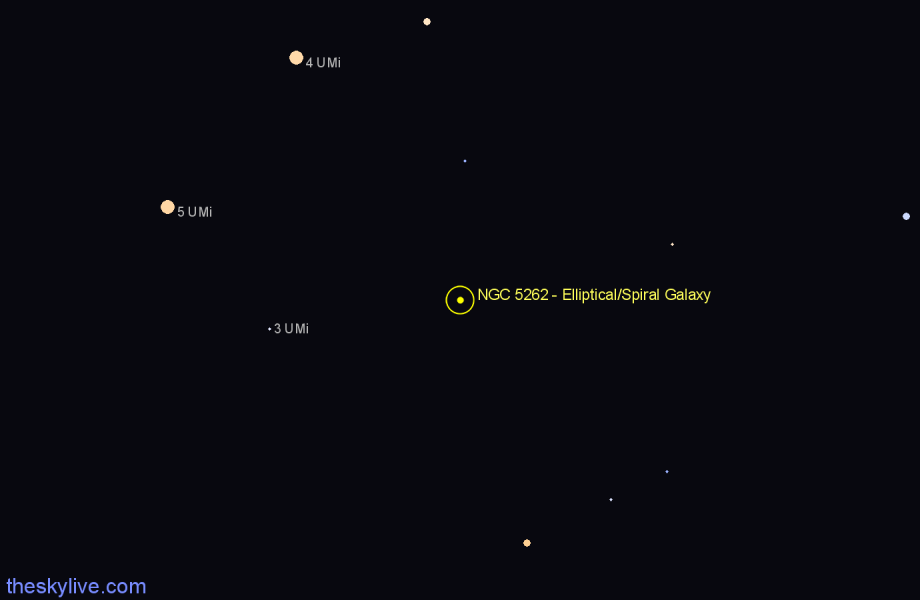 Finder chart NGC 5262 - Elliptical/Spiral Galaxy in Ursa Minor star