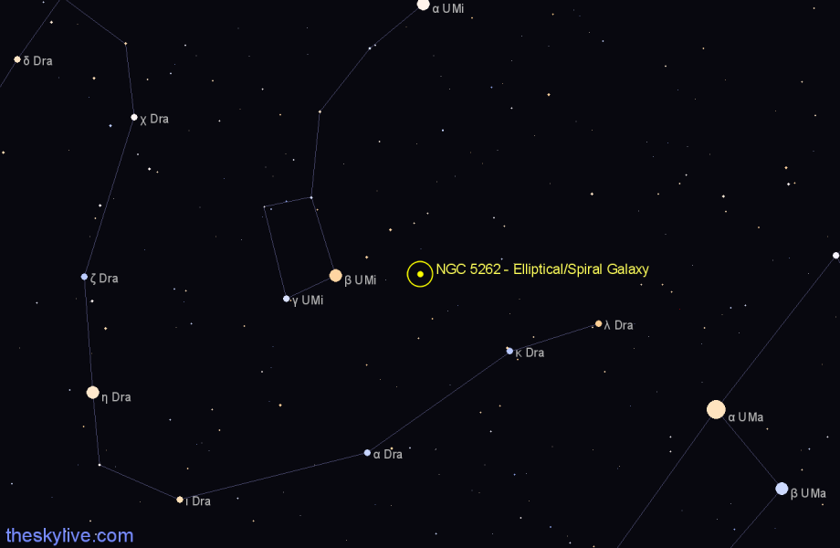 Finder chart NGC 5262 - Elliptical/Spiral Galaxy in Ursa Minor star